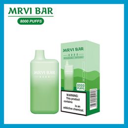 Original Mrvi Bar 8000 Jetable Vape Pen E Cigarette Dispositif Avec 650 mAh Batterie 15 ml Pod Pré-remplie Catridge rechargeable randm elfbar