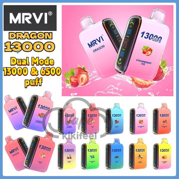 Vapes desechables de barra mrvi geek original Puff 13000 6500 Modo dual Vape Bang Box 13k 6.5k Puffas Recargables Cigarrillos electrónicos Cigarrillos electrónicos 2% 5% Vapes Vaper Vapes