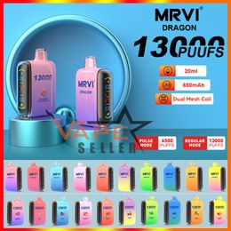 Mrvi Dragon 13000 Puffs Pulse 6500 Vapes Puffle jetable 13K avec écran intelligent Affichage de 20 ml Pod Pod E Vaper Cigarette Vs Geek Bar 15K