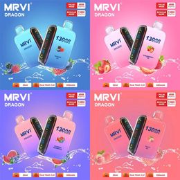 Originele MRVI DRAGON 13K Bladerdeeg 15000 Wegwerp poco Rookwolken Vapsolo Dual Mesh Coil Vapsolo Bladerdeeg Shisha 650mAh Oplaadbare Batterij 20ml Voorvulbare Pod Gratis Verzending