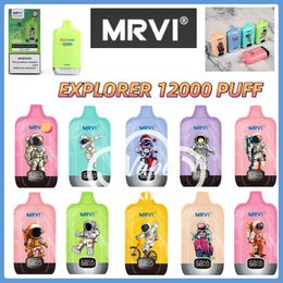 MRVI Explorer Puff 12000 Puff Bar Elf Box DIGMINE Affichage numérique 12000 Puffle Vape Puff 12k E Cigarette Préfilée 22 ml CARTRIDE VS BANG KING 12000