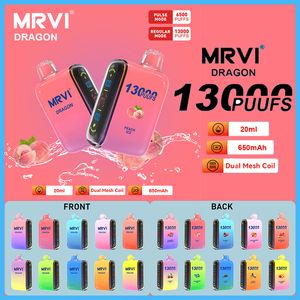 Original MRVI GRAGON 13000 6500 bouffées jetables E cigarette Vape stylo avec batterie rechargeable 650mAh 20ml maille bobine affichage Pod 13000puff double mode