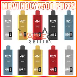 Original MRVI Holy 7500 Puffs Jetable E Cigarette Vape Avec Écran LED Mesh Bobine Rechargeable 600mAh Batterie 15ml Pod H-Q-D Cuvie Slick Pen