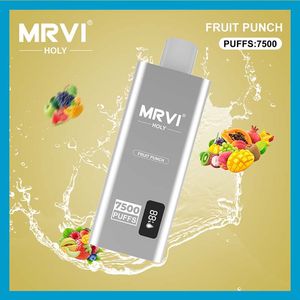 Original Mrvi Holy 7500 Puffs Jetable Vape Pen E Cigarette Dispositif Avec 600mAh Batterie 15ml Pod Prérempli Catridge Rechargeable Écran Afficher BigPuffs