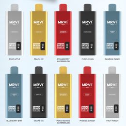 Original Mrvi Holy 7500 bouffées vapes stylo jetable Vape 0% 2% 3% 5% bouffée 9000 cigarette électronique bateau gratuit rechargeable avec écran d'affichage