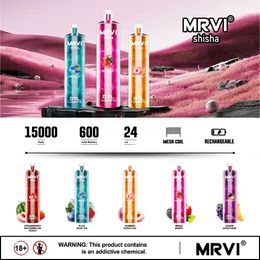 Originele MRVI Shisha 15000 Puffs wegwerp vape puff shisha 15k 600mAh type-c lading met DTL vapenstijl 10 smaken e sigaretten gratis schip