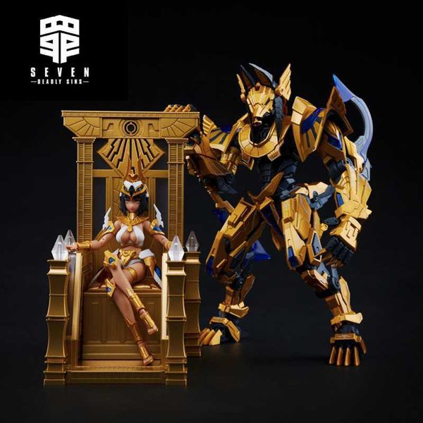 Original MS GENERAL NO BOX Sin Series Mobile Suit Girl Binge Eating Anubis avec Lumineux Pharaon Trône Action Figure Jouet L230522