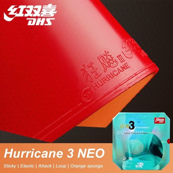 Original Neo Hurricane 3 tenis de mesa goma pegajosa Ping Pong profesional con esponja de alta densidad para ataque 240227