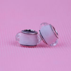 Original nouveau 100% 925 perles de verre de Murano en argent Sterling convient pour bracelet à breloques Pandora européen bricolage faisant 2 pc/lot