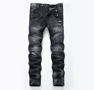 NOUVELLE MENS FORME Men de mode Brand Straight Fit Ripped Jeans Italian Designer Dished Denim Homme2635639