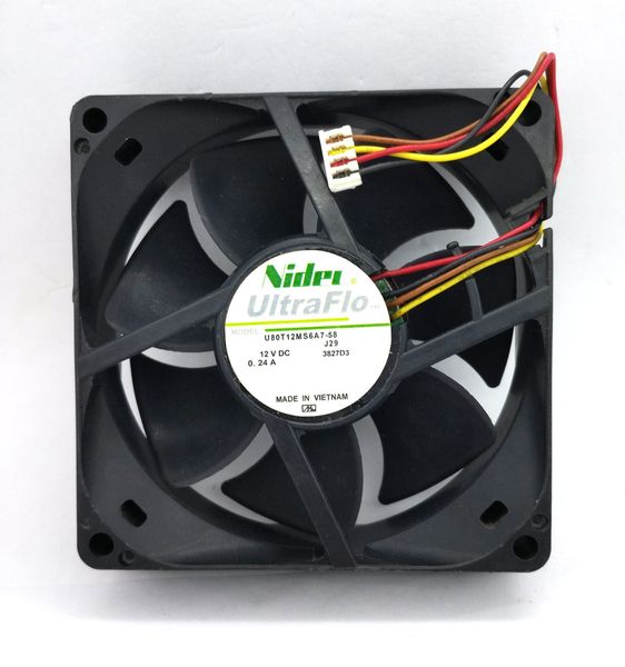 Ventilateur de refroidissement d'origine Nidec U80T12MS6A7-58 8CM 80*80*25MM 12V 0.24A 4 lignes Signal d'alarme