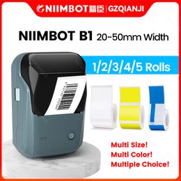 Originele niimbot b1 label printer handheld kleine draagbare bluetooth zelfklevende kabelsticker sieraden papier roll label maker