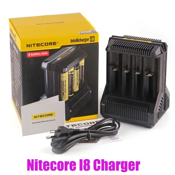 Chargeur Nitecore i8 Original Digicharger Battery Intelligent 8 Slots Charge pour IMR 18350 18650 26650 20700 21700 Chargeurs de batterie Universal Li-ion Authentiques