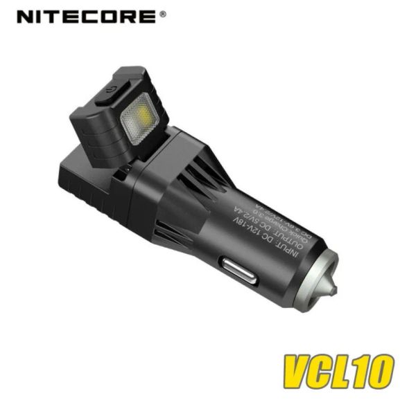 Nitecore Original VCL10 Chargeur de voiture USB tout-en-un QC 3.0 Adaptateur de charge rapide LED Breaker Light Verre