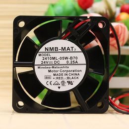 Originele NMB 2410ML-05W-B70 6025 6 cm 24 V 0.25A Twee draad Dual Bal Cooling Fan