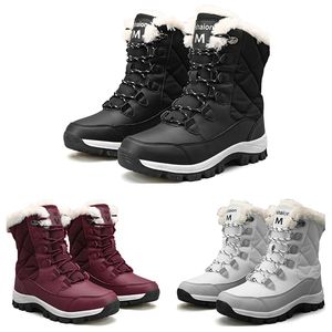 Pas de marque originale femmes bottes haute basse noir blanc vin rouge classique cheville courte femmes neige botte d'hiver taille 5-10