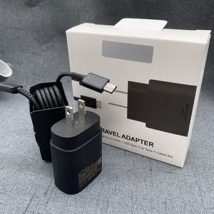 Adaptadores de cargador de pared USB C PD originales de calidad OEM de 25 W con cable tipo C a C para Samsung Adaptador de carga súper rápida Carga rápida con empaque minorista