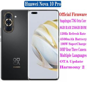 Original officiel nouveau huawei nova 10 pro 10pro smartPhone 8GB RAM 128GB 256GB ROM 6.78 120Hz snapdragon 778G 100W 60MP caméra