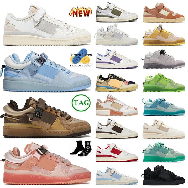 Original OG Platfome Forum 84 Bad Bunny Designer Chaussures Offes Noir Blanc Nuage Derniers Forums Retour à l'école Rose Oeuf de Pâques Teinte Bleue Hommes Femmes Mocassins Baskets