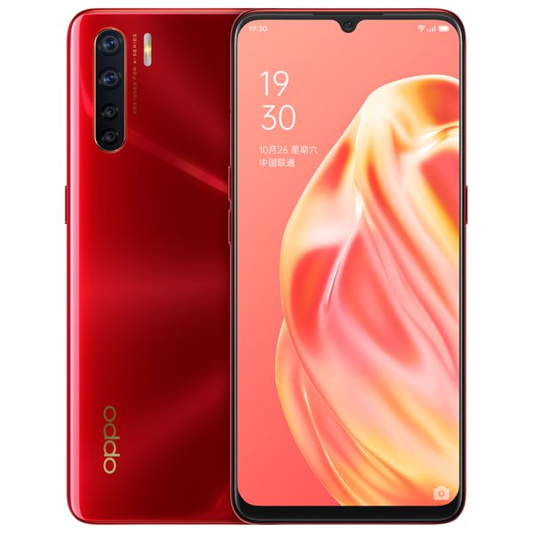 Original Oppo A91 4G LTE Cell 8 Go RAM 128 Go Rom Helio P70 Octa Core Android 6.4 pouces AMOLED Full écran