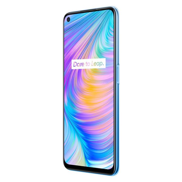 Téléphone portable d'origine Oppo Realme Q2 5G 6 Go de RAM 128 Go de ROM MTK 800U Octa Core Android 6,5 pouces Plein écran 48MP 5000mAh Face ID Empreinte digitale Téléphone portable intelligent