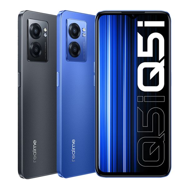 Téléphone portable d'origine Oppo Realme Q5i 5G 4 Go 6 Go RAM 128 Go ROM MTK Dimensity 810 Android 6,58 