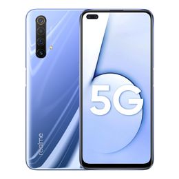 Originele Oppo Realme X50 5G Mobiele telefoon 8GB RAM 128GB ROM Snapdragon 765G Octa Core 64.0MP NFC OTA 4200MAH Android 6.57 "Vingerafdruk op volledig scherm Face Smart Cell Telefoon