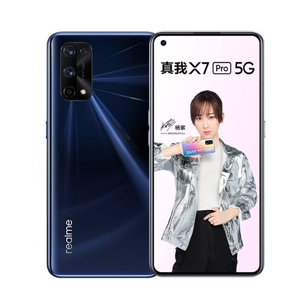 Téléphone portable d'origine Oppo Realme X7 Pro 5G 8 Go de RAM 128 Go de ROM MTK 1000 Octa Core 64.0MP Android 6.55 