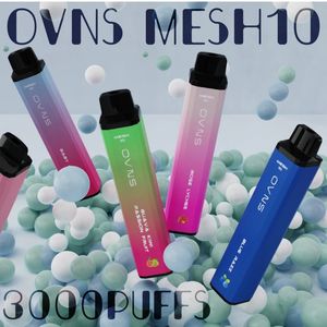 Original OVNS MESH 10 Kit de démarrage de cigarettes jetables Vape E 3000 Puffs Pen 10ml Pod 1200mah Batterie Pré-remplie Bobine de maille Vaporisateurs Authentique en gros