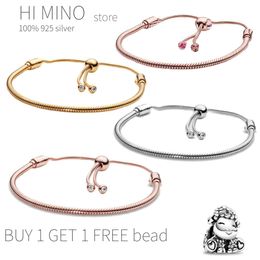 Originele Pando Charm Chain Snake 100% 925 Sterling zilveren armband voor damesmode klassieke hoge kwaliteit DIY-sieraden