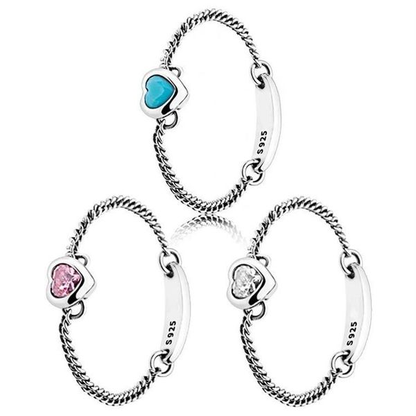 Pandoras Spirited Heart Vintage Anillo de cristal 925 STERLING GEM GEM CONSEGURA DE COMISIÓN Rings Women Jewelry Gift256b