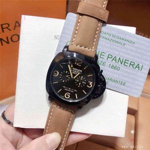 Origineel Paneras horloge, volledig functioneel luxe mode zakelijk lederen klassiek polshorloge