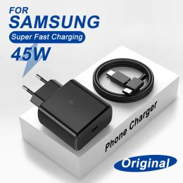 Adaptateur d'alimentation de chargeur super rapide PD 45W d'origine pour Samsung Galaxy S22 S21 S23 Ultra Note 20 10 Plus Câble de chargement USB Type C De nombreux autres modèles Ventes directes d'usine