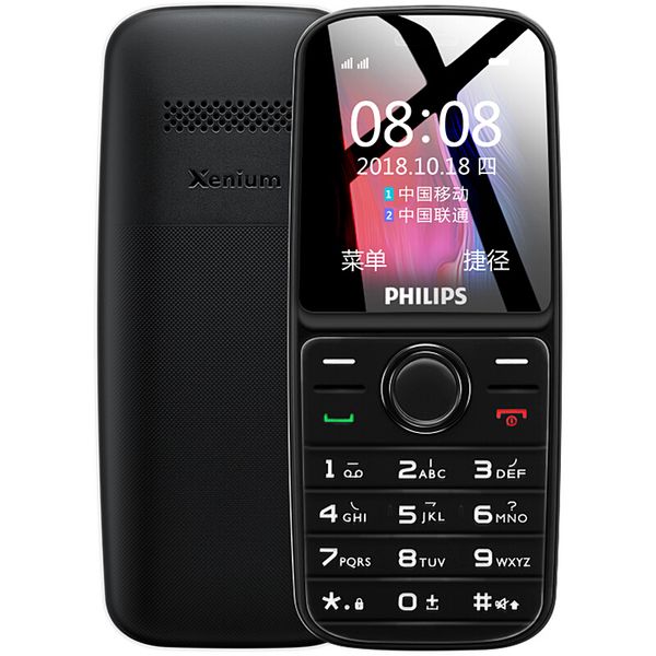 Philips E109 4G LTE 32M 32M del teléfono celular de RAM ROM original MT6261D Android 1000mAh teléfono móvil elegante para los padres Niños Mayores Niños