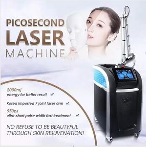 Originele Picolaser 532nm 755 nm 1064nm Picosecond Nd Yag Laserverwijdering picow Tattoo Verwijder pigmentverwijdering huid witter sproeten verwijderen beuty Machine