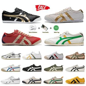 Plate-forme originale Low Tiger Mexico 66 Runner Chaussures de sport Designer Noir Blanc Bouleau Vert Rouge Jaune Argent Off Mantle Mocassins Randonnée Baskets Baskets