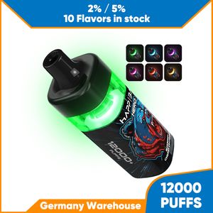 EU populair origineel plus puff 12000 vape pen wegwerp e sigaret 650 mAh batterij oplaadbaar 16 ml voorgevuld mesh spoel 10 verschillende smaken