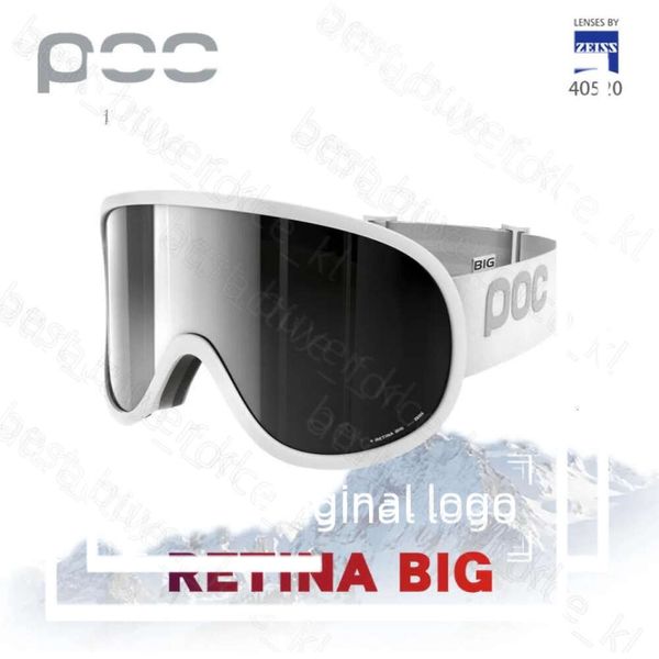 Marque POC originale Retina Goggles Double couches antifog Big Ski Mask Lunes Ski Femme Femmes Snowboard Snowboard Clarity Sutro 602