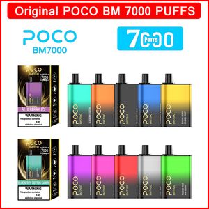 Dispositivo pod per sigarette elettroniche usa e getta POCO BM7000 originale Batteria potente Bobina a rete con cartuccia preriempita da 17 ml con kit penna Vape regolabile con flusso d'aria