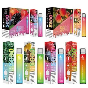 Original Poco énorme E cigarette 5000 bouffées 5k jetable Vape vaper stylo électronique rechargeable 950mAH 15ML 10 dispositif de couleur le plus récent stylo à vapeur