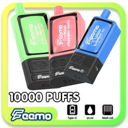 Original Puff 10000 stylo jetable Vape Pod dispositif Feemo TV 10000 Puffs bobine de maille 10k bouffées batterie rechargeable en option 10 saveurs entrepôt de l'UE