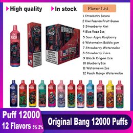 Originele Puff 12000 BANG 12000 PUBY Wegwerp VAPE 12K Puff E Sigaretten 20 ml voorgevulde podvapen met 650 mAh Batterij Luchtstroomregeling Mesh Coil Vaper Paper Pen Puff 12K