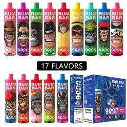 Originele Puff 9k vape pen 9000 Puffs Rum Bar 17 Flavours QST Factory 0% 2% 5% in voorraad