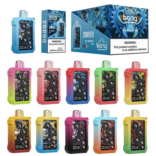 Original Puff Bang Gear Gear Bar 20000 Puffs Vapor desechable digital 25 ml de 500 mAh Desechable E CIRETTE POD Dispositivo 20K Smart Screen