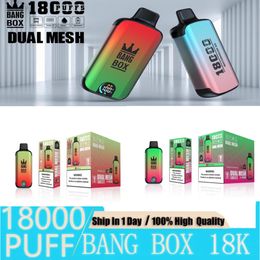 Bouffée originale formelle Bang King 18000 bang box 18000 bouffées Kit E-Cigarette jetable Vape Pen 23ml Mesh Coil rechargeable 600mAh Vaporisateur Vaporisateur