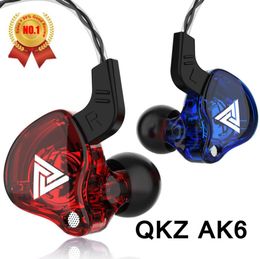 Drivil de cobre QKZ AK6 original Hifi Auriculares Contintros con auriculares Bass Bass Auriculares Música Auriculares Fone de Ouvido4201650