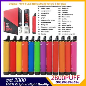 Puff Flex 2800 bouffées de cigarettes électroniques jetables vape kits de dosettes desechables 850mah Vape Pen dispositif jetable dosettes préremplies