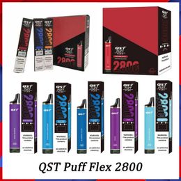 Originele QST Bladerdeeg Flex 2800 Rookwolken E Sigaret Wegwerp Vape Pen Kits 2% 5% 2800 Rookwolken 8ML Voorgevulde 28 Smaken