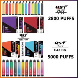 Originele QST Bladerdeeg Flex Pro 5000 Rookwolken 2800 Rookwolken Vaper Oplaadbare Wegwerp Vape Pen E Sigaret Vapes Apparaat