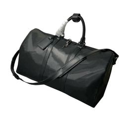 Qualité originale Marque Fourre-tout De Luxe Designers Sacs À Main En Cuir Véritable Hommes Sac De Voyage Grande Capacité Bagages Duffle 50cm318S